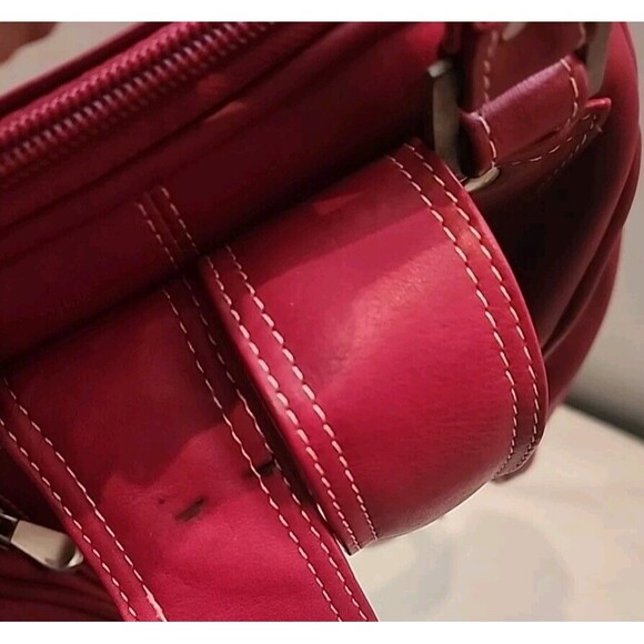 Le Donne Red Leather Mid Size Woman's Backpack/Purse Colombian Leather Bag - Picture 6 of 8